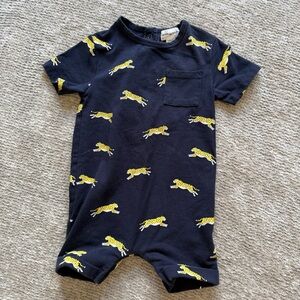 Miles The Label Baby Romper 12M Cheetah Leopard Print Short Sleeve One Piece